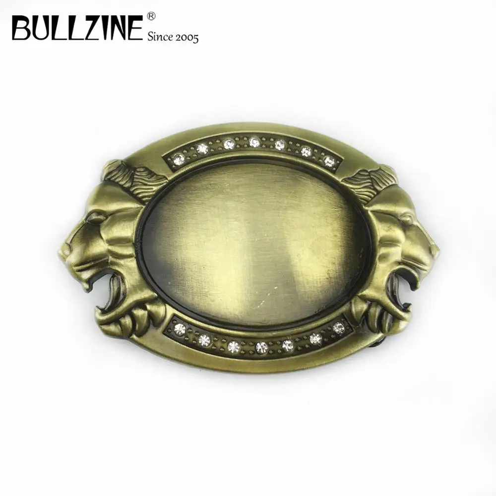 

Bullzine retro zinc alloy lion head belt buckle cowboy jeans belt buckle FP-03715-2 for 4cm width snap on belt drop shipping