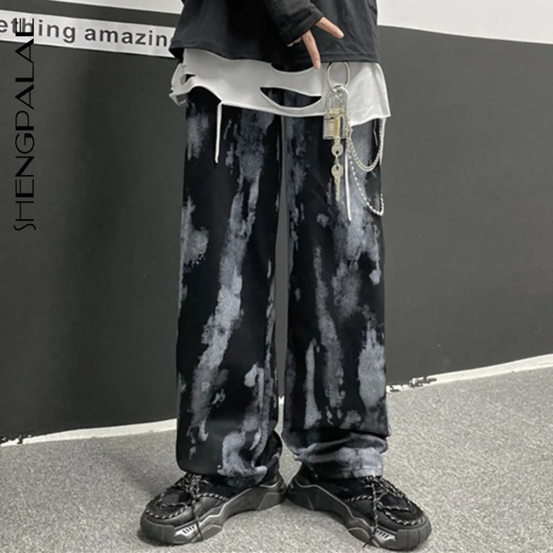 SHENGPALAE 2020 New Summer Casual Jeans Woman Long Trousers Cowboy Female Loose Streetwear Personality Hit Color Pants ZA4551 |