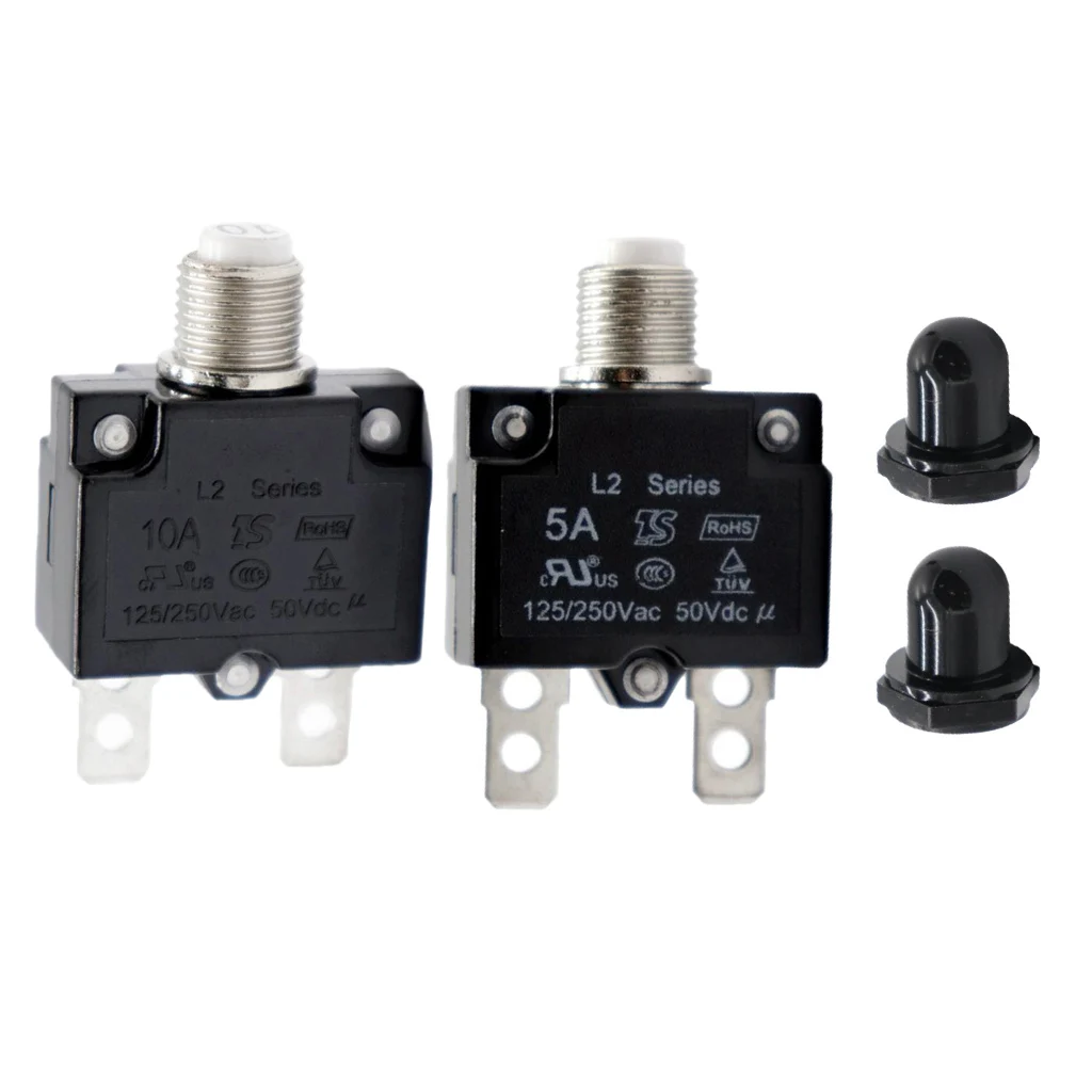 5A/10A Circuit Breaker Overload Protector Switch Fuse Resettable AC 125/250V