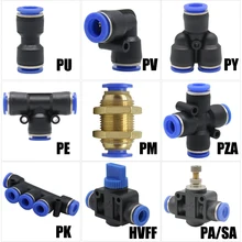 Пневматические Фитинги PY/PU/PV/PE водопроводные трубы и соединители труб прямая тяга 4 до 16 мм/PK пластиковый шланг быстрые муфты