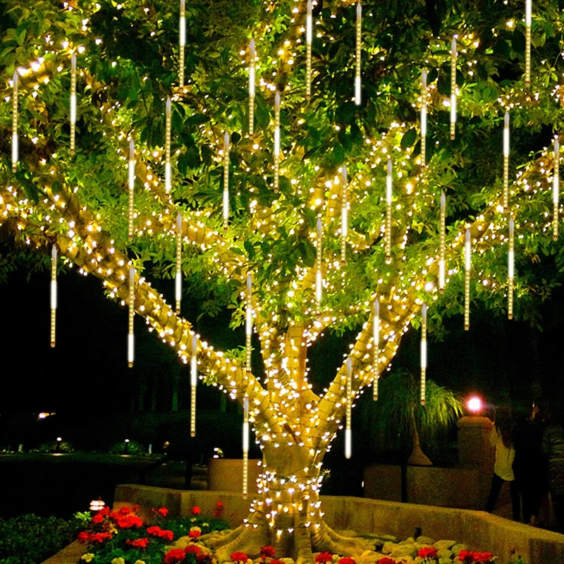Gota de Agua Solar LED Cadena De Luces De Hadas Jardín Exterior Decoración De Patios Para Navidad