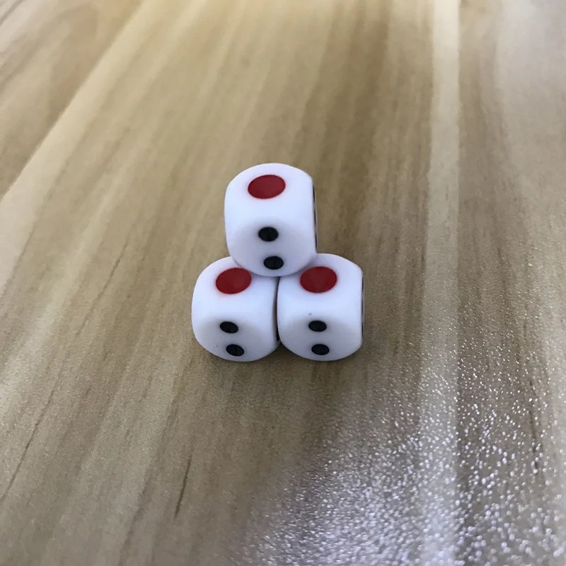 10Pcs/Lot 10mm Dice Acrylic White Dice Hexahedron Fillet Red Black Points Clubs KTV Dedicated Entertainment Set Board Game