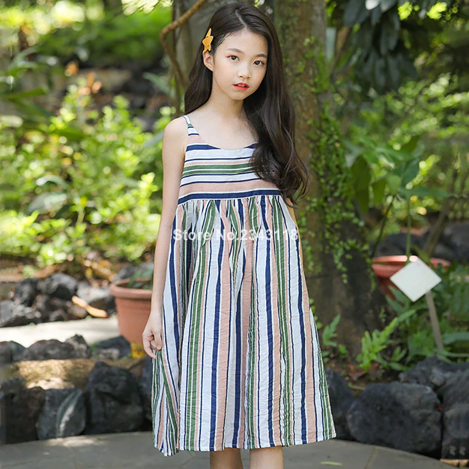 

Teen Girls Dress Beach Dress For Kids 2019 Summer Dress For Big Girls Holiday Girls Costume 6 8 12 Year Children Clothing