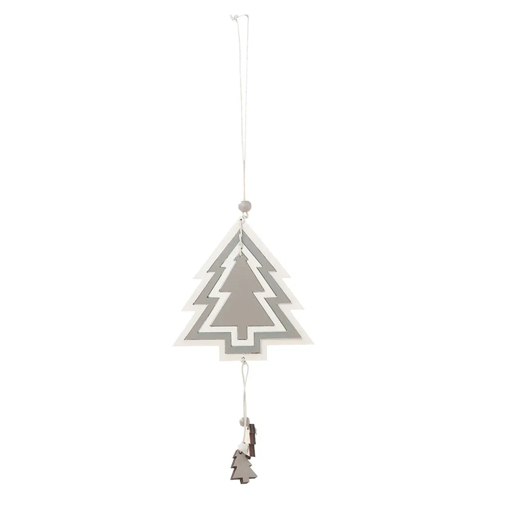 Christmas Decorations Mini Christmas Tree Painted Wooden Gift Decoration Pendant Home Decor Hot Sale - Цвет: CAMEL