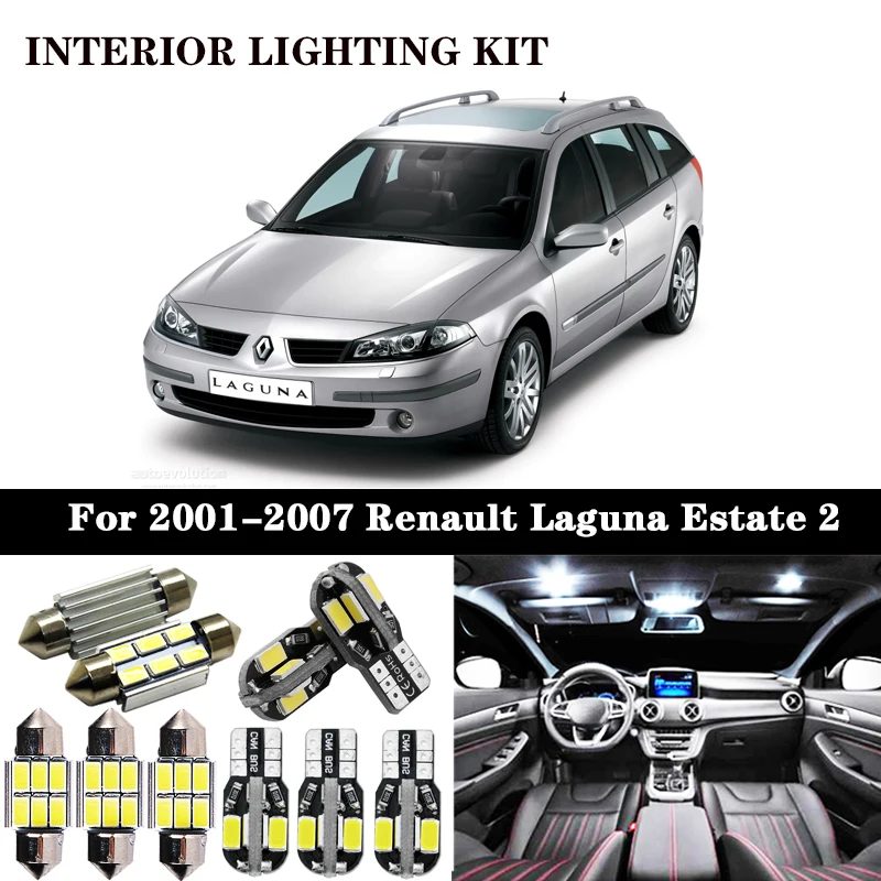 18 шт. x для 2001-2007 Renault Laguna Break Sport Tourer Estate II 2 MK2 светодиодные лампы без ошибок