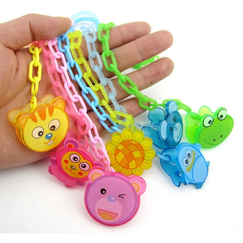 

Baby Chain Pacifier Feeding Product Baby Soothers Chain Clip Holder Animal Cartoon Baby Pacifier Anti Lost Chain