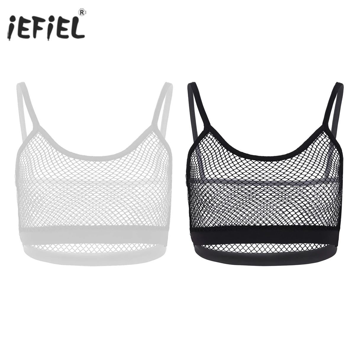 

American Clothing Women Sexy Camisole Tanks Sleeveless Hollow Out See Through Mesh Fishnet Crop Tops Vest Tank Mini T-Shirt Tops