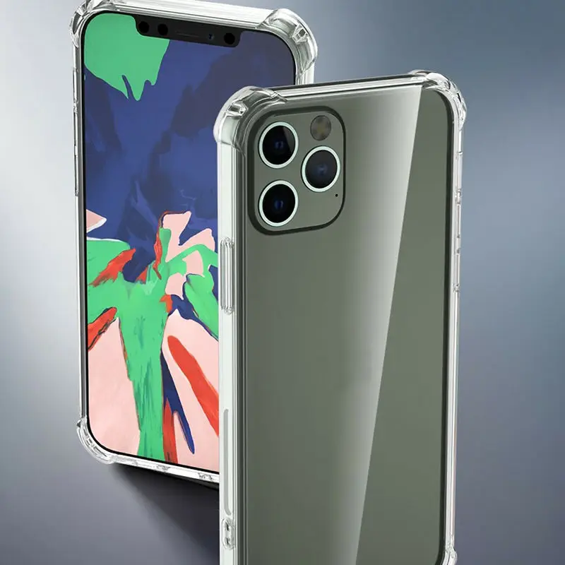 Shockproof Case for Iphone 11 12 Pro Max Full Cover Corner Protector Transparent Clear Silicone Case Cover for Iphone 12 Mini