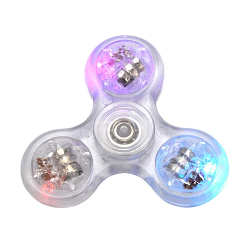 Nueva Luz LED Fidget Spinner Fidget arcoiris juguete luz dedo mano Spinner