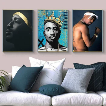 

Canvas Painting Fashion West Coast Hip Hop Tupac Music Poster and Prints on Wall Art 2PAC Picture for Home Room Decoration