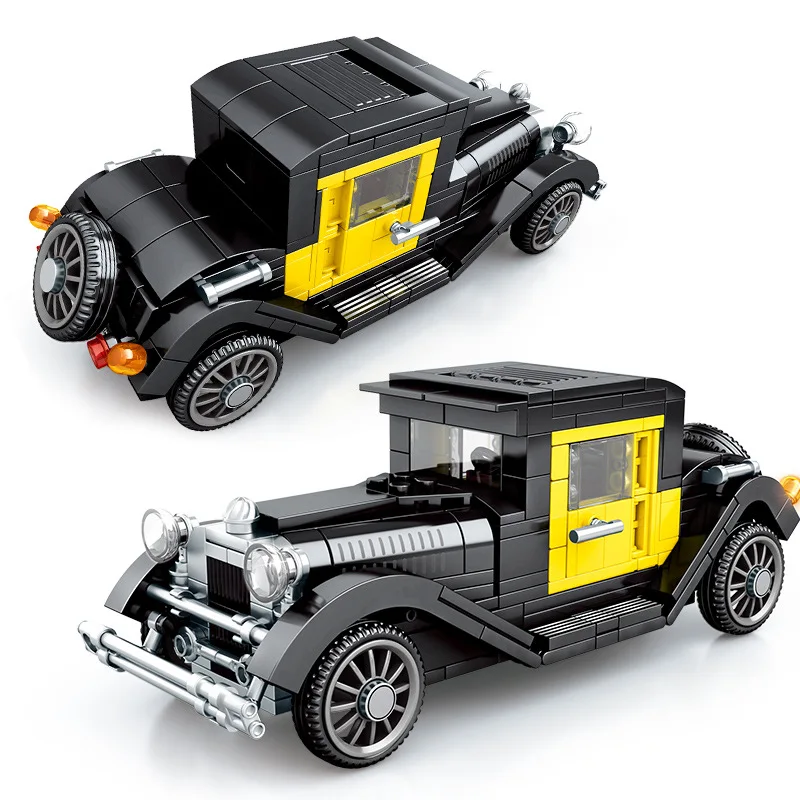 

323Pcs Classic Vintage Car Roadster Building Blocks Sets Playmobil City Vehicle Creator Bricks Educational Toys for Children