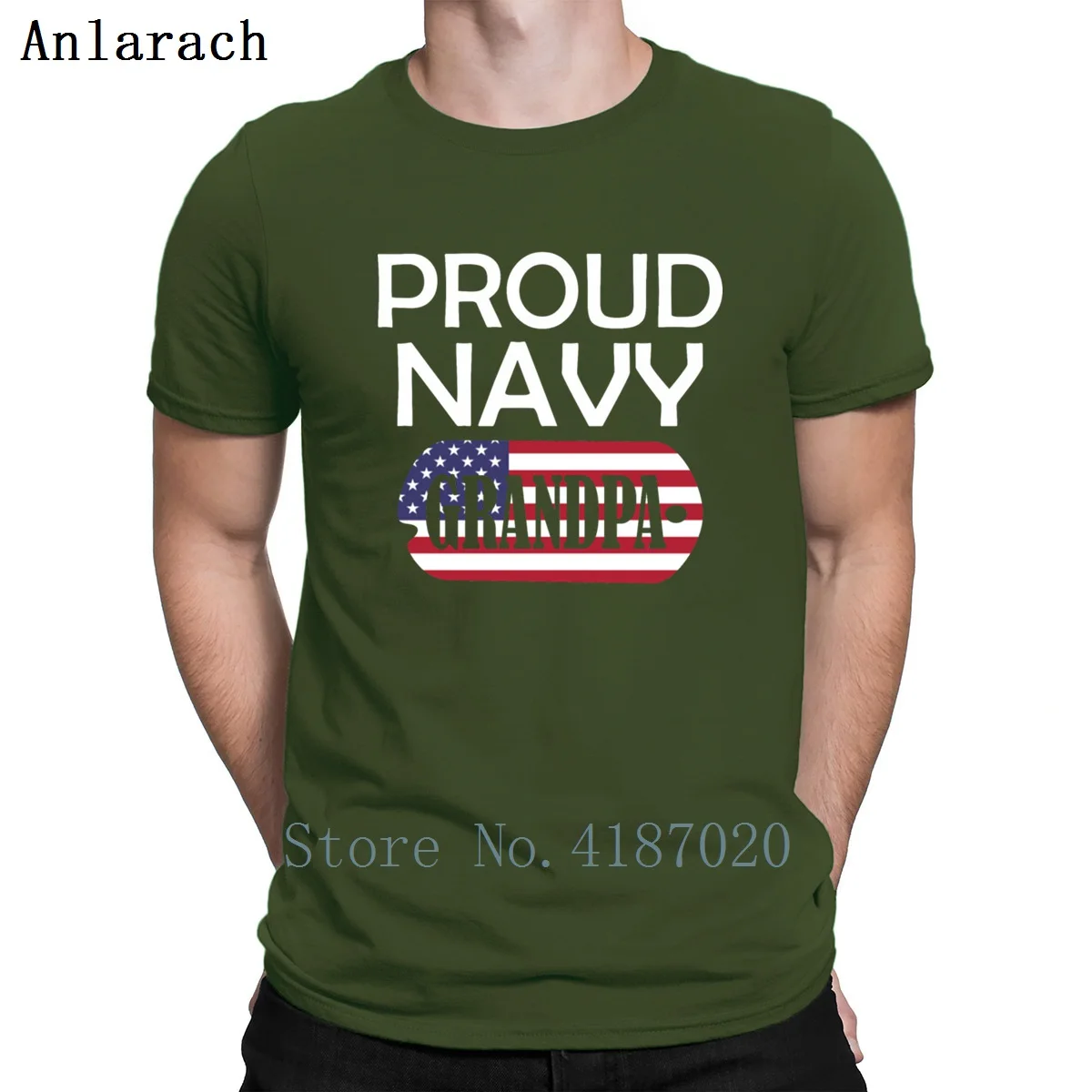 Футболка с надписью Proud Navy и дедушкой, необычный Топ, футболка,, аутентичная футболка для мужчин, одноцветная, с круглым вырезом, с принтом, анларач, наряд