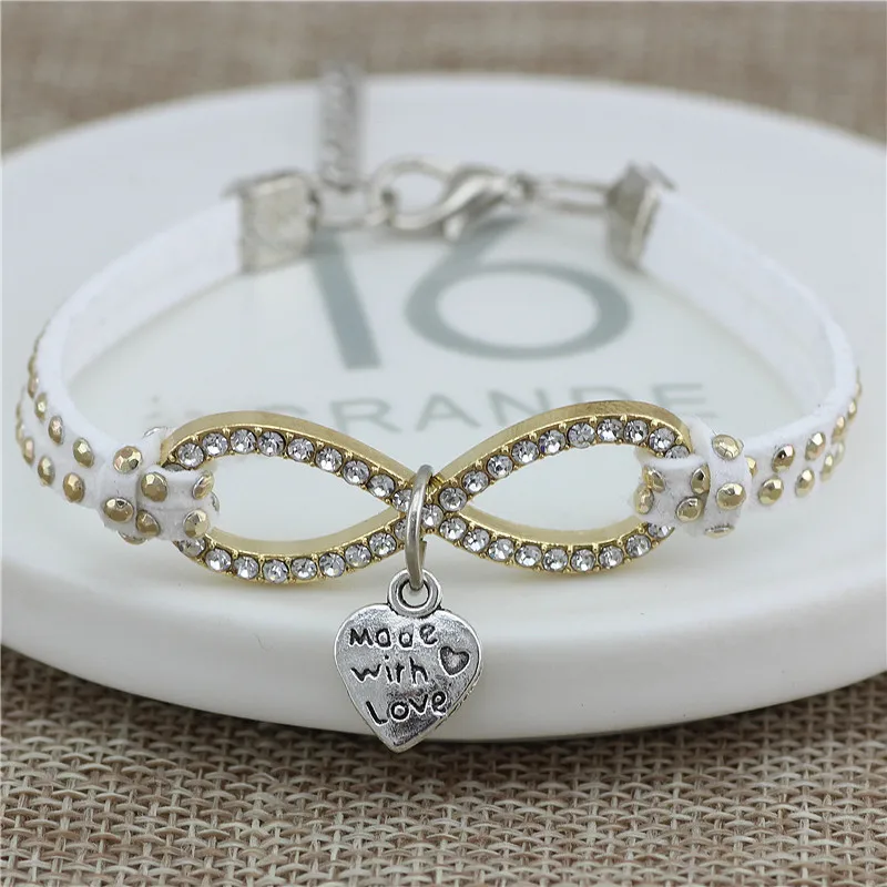 12 шт./лот письмо с подвеской из любовь, бесконечность, браслет для Женская мода ювелирные изделия в едином положении во время занятий легкой атлетикой masculina Браслеты mujer