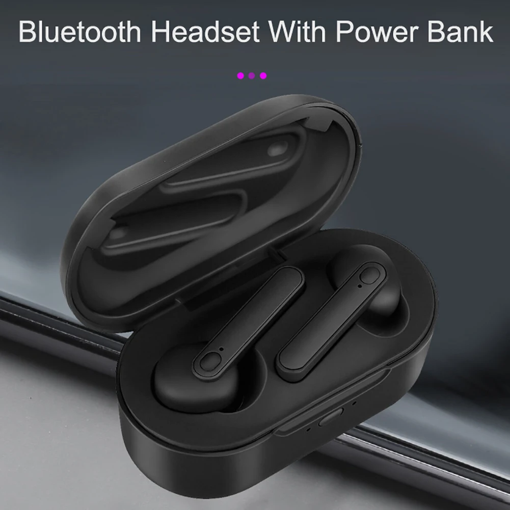 Bluetooth Headset Binaural Wireless Stereo Sports Earpiece 5 0 with Mobile Power Bank Electronic Charging Case Accessories
