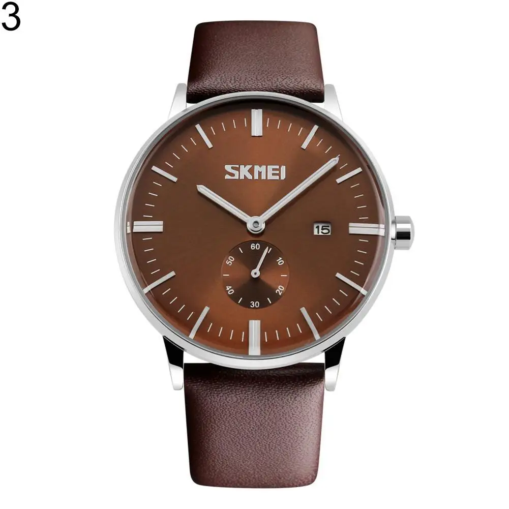 

SKMEI 9083 Classic Faux Leather Band Quartz Movement Waterproof Men Wrist Watch Decor