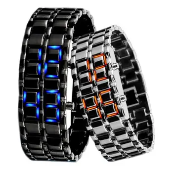 

BALIGHT Cool Alloy Watch For Men's Cool LED Electronic Watch Chain Lava Waterproof Business Watch