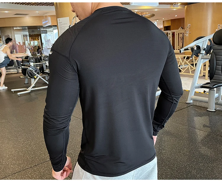 Spandex Long Sleeve Men's Sports Fitness T Shirt - Men's Fitness ...