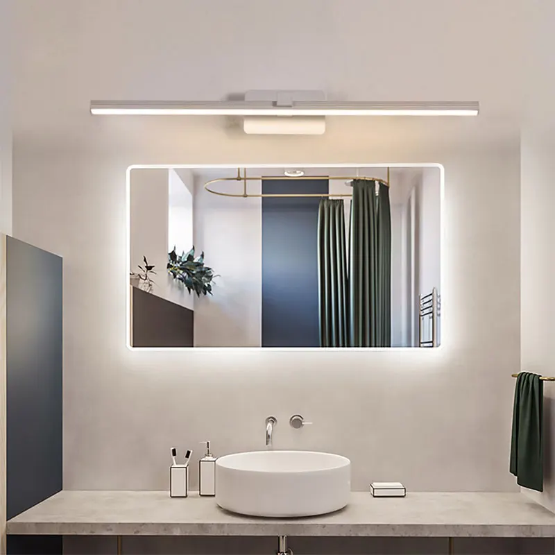 Светодиодный настенный светильник в современном стиле, зеркальный алюминиевый светильник для макияжа, водонепроницаемый нержавеющий настенный светильник для ванной комнаты, зеркальный Светильник бра