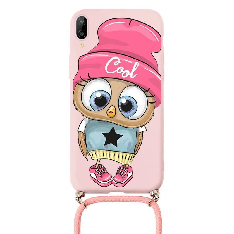 Case On For Huawei P20 Lite Pro Coque Soft TPU Fundas For Huawei P20Pro P20Lite Chain Necklace Strap Cord Lanyard Back Cover waterproof phone pouch