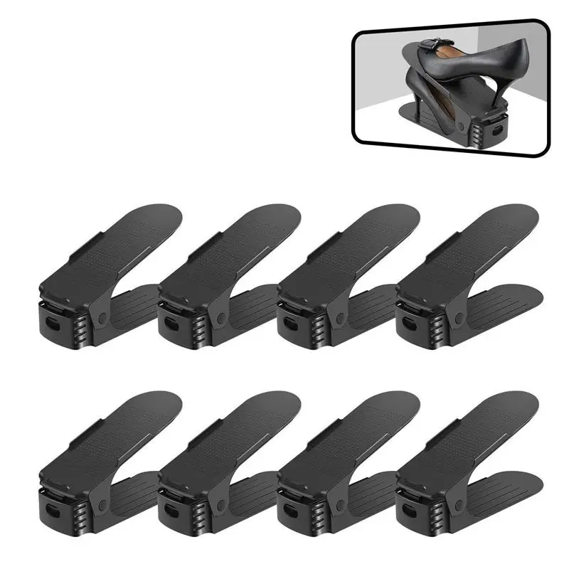 

Adjustable Shoe Stand, 3 Levels Adjustable Height Shoe Racks, Shoe Organizer Space Saver Rack Storage Shoes Durable Stand Shoe S
