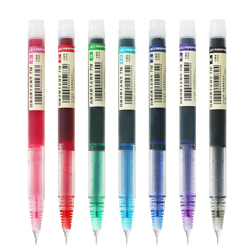 1Pc Kleurrijke 0.5Mm Gel Pennen Europese Standaard Naaldtype Snel Droog Een Examen Inkt Pennen School Kantoor Briefpapier