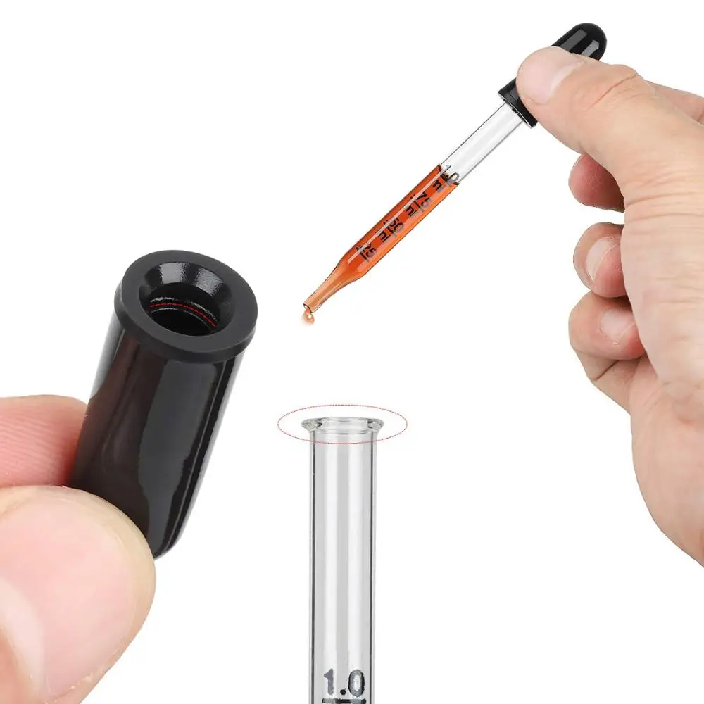 20pcs Clear Glass Pipettes With Black Rubber Cap Dropper Transfer Pipette Suitable for essential oil transfer