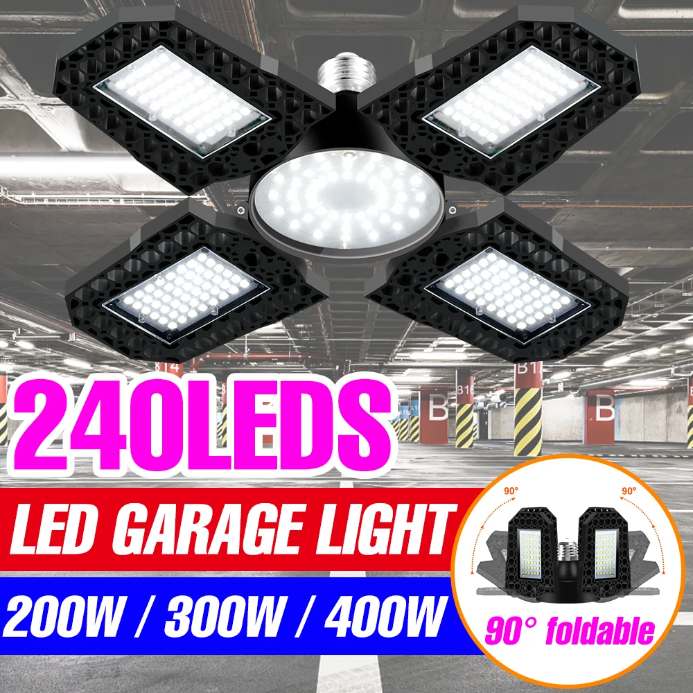 UFO Garage Light E27 Lamp Bulb E26 Deformable Bulbs 220V High Bay Ceiling Light LED Lampara Industrial Lighting 200W 300W 400W hd 600w 300w heating soldering 220v 260 degree chip aluminum desoldering bga led lamp station ptc split plate led remover