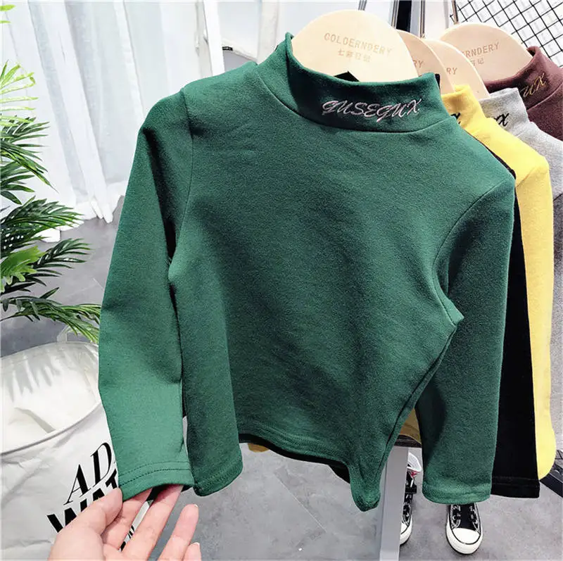 LEAPPAREL/джемпер для мальчиков и девочек; водолазка; однотонная осенняя одежда; Модный теплый пуловер; одежда