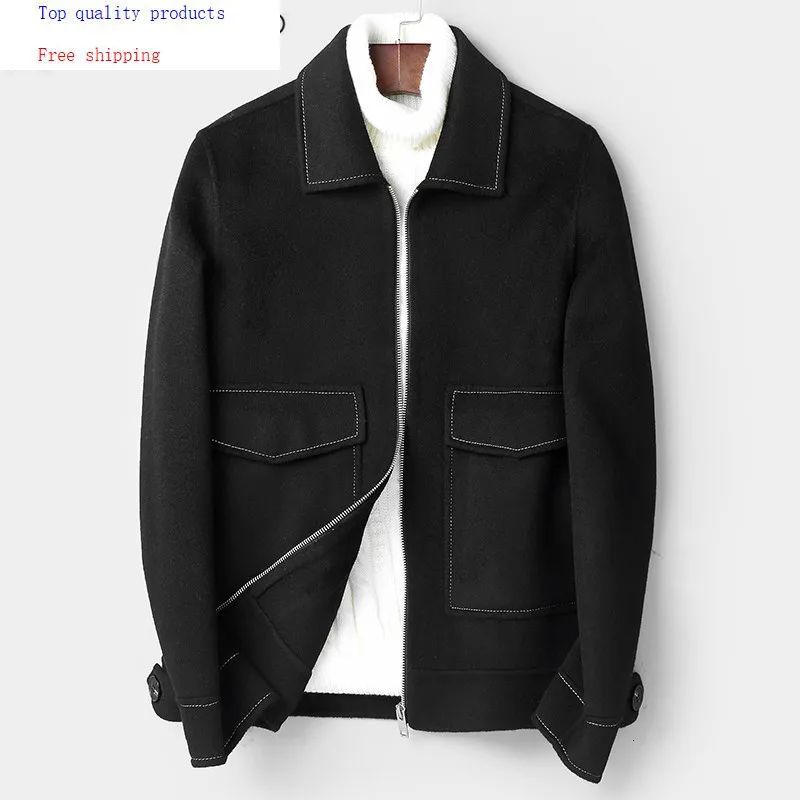 Spring Autumn Wool Coat Men Fashion Short Handmade Man Jacket Double-sided Woolen Mens Overcoat Coats 81Z8801 KJ2252 Spring Autumn Wool Coat Men Fashion Short Handmade Man Jacket Double-sided Woolen Mens Overcoat Coats 81Z8801 KJ2252