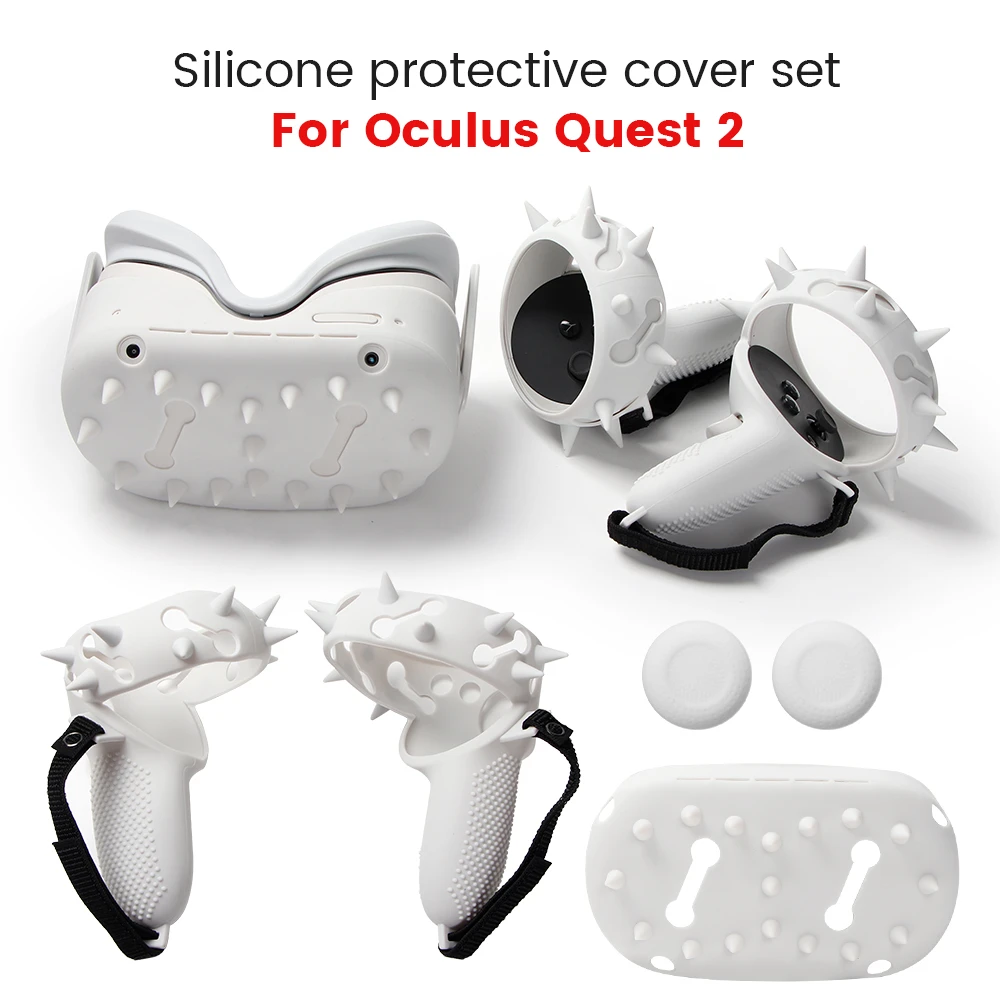 VR Protective Cover Set For Oculus Quest 2 VR Glasses Controller Grip Protective Sleeve VR Helmet Cover Quest 2 Accessories