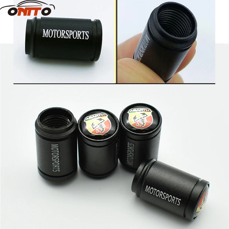 

4pcs/set ABARTH Logo matte Black Car Wheel Tire Valve Caps Auto Tyre Air Stem Cap Tire Accessories