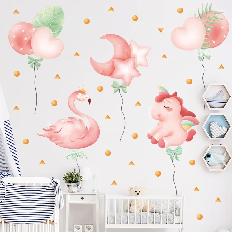 119 133cm Flamingo Kids Teens Room Decor Aesthetic Wall Sticker Pink Lovely Animal Poster For Living Room Bedroom Wallpaper Wall Stickers Aliexpress