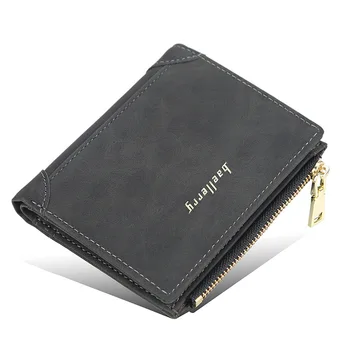 

2020 Fashion Men's Short Wallet Solid Color Large Capacity Multi-Card Zipper Coin Purse Fashion Vertical Wallet 5 Color Wallets
