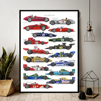

NT609 Oil Painting Patent Iconic Formula 1 Cars Ayrton Senna Gift Poster Print Wall Art Canvas Picture Living Home Room Decor