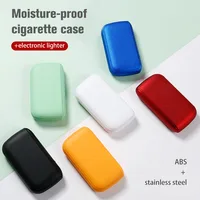 PU Leather Cigarette Case Elegant Compact With Lighter 6 Colors Men WomenCoarse Fine Smoke Windproof 20