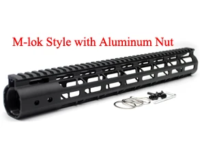 Aplus 15 ''дюймовый Keymod/M-lok Handguard Rail Picatinny Free Float Mount system Сверхлегкий черный анодированный. 223/5. 56 M4/M16/AR-15 - Цвет: M-lok Aluminum Nut