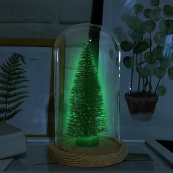 

New Style Shining Night Light Emulation Christmas Tree Home Decoration Bedroom Lighting Glass Cover Micro Landscape