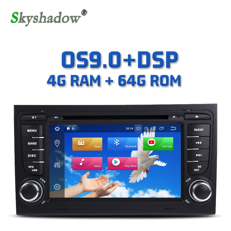 Автомобильный DVD-плеер DSP IPS Android 9 0 4 гб + 64 GPS карта RDS радио Wifi Bluetooth 2 для AUDI A4 SEAT EXEO