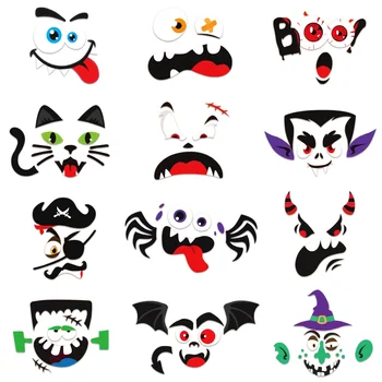 

PRETYZOOM 12 Sets/24 Sheets Halloween Pumpkin Stickers Novelty Lovely Pumpkin Decals Waterproof EVA Pumpkin Clings for Halloween