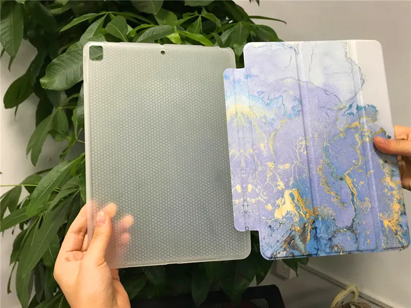 Планшет для ipad 10,2 дюймов трехслойный мраморный узор тонкий флип из искусственной кожи силиконовый Смарт чехол для Apple ipad 7th Gen чехол