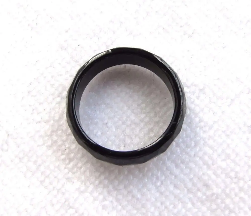 2016 new natural black stone onyx hand carved band ring size7-8.5# fast | Украшения и аксессуары