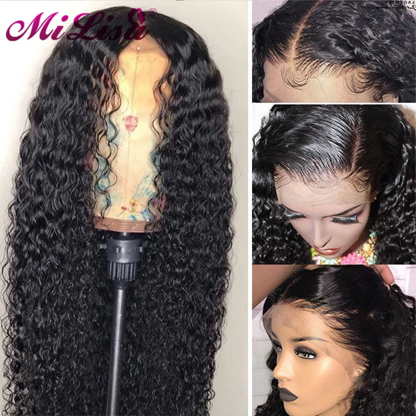 

Water Wave Wigs 8- 26 Inches Pre Plucked With Baby Hair Mi Lisa Remy Peruvian Wigs 150% Glueless Lace Frontal Human Hair Wigs