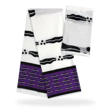 Атласная шёлковая ткань 4+ 2 ярдов/партия colorfast Nigrian дизайнерская парафинированная ткань с кружевом узор атласная шёлковая ткань для одежды TJ022503