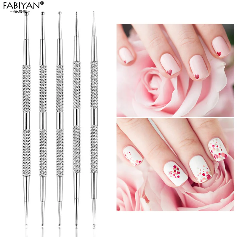 Nail Brush Elegant Nail Pen Set With Shiny Handle Easy To Use Dotting Tools  for Painting Set Nail Rings for Acrylic Nails - AliExpress