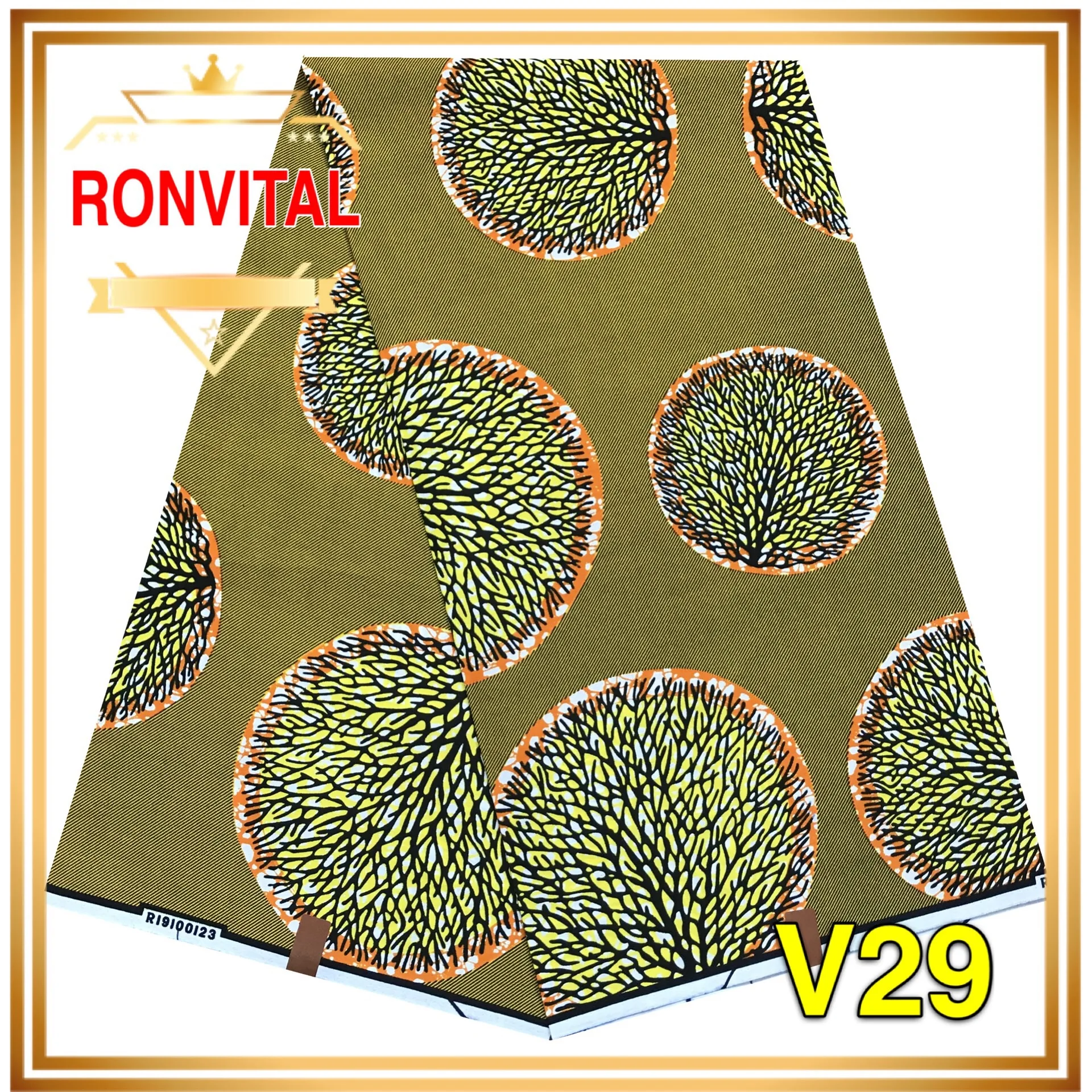 Ткань RONVITAL, восковая Ткань, хлопок, сделай сам, материал Анкара, Ткань 6 ярдов/шт,, Женская ткань
