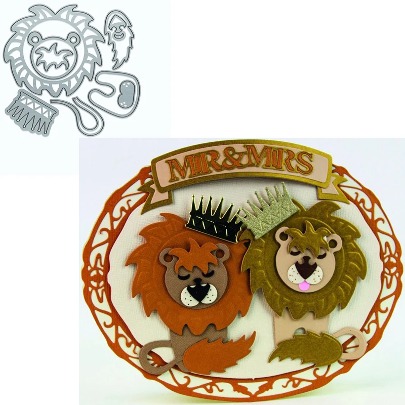 

Lion Combination Set Head Body Five Senses Creative Metal Cutting Dies For DIY Scrapbooking Paper Cards Crafts Dies New 2019