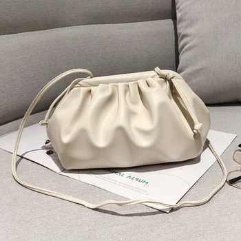 

Women Simple Dumplings Messenger Bag Designer Retro 2020 New Fashion Cloud Female Crossbody Shoulder Bag Tide Handbag Clutch Bag