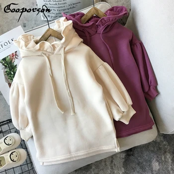 

Girls Winter Dress Long Sleeve Hooded Casual Thick Warm Cute Solid Dress for Kids Girl Hoody Shirt Flee Dress Children Clothing