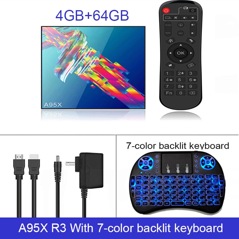 4G 64G backlit i8 LEMADO A95X R3 ТВ приставка Android 9,0 RK3318 Четырехъядерный 4 ГБ ОЗУ 64 Гб ПЗУ wifi 2,4 ГБ и 5 Гб HDMI 2,0 Поддержка 4K HDR USB 3,0 Netflix Youtube - Цвет: 4G 64G backlit i8