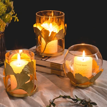 

Small Round Glass Candle Holder Cylinder Nordic Glass Stand Table Centerpiece Candle Holders Velas Living Room Decoration II50ZT